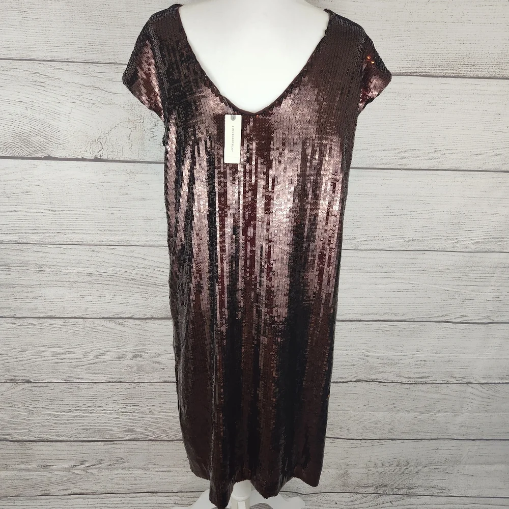 Maeve by Anthropologie Brown Kara Sequined Mini Dress - Picture 6 of 13